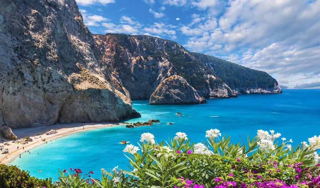 Porto Katsiki beach on the Ionian sea Lefkada island Greece.