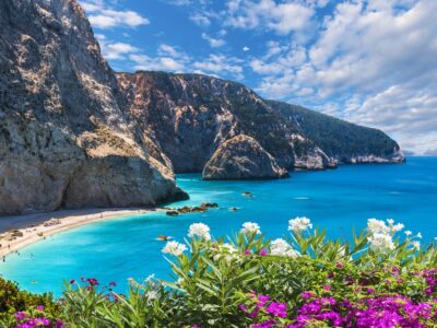 Porto Katsiki beach on the Ionian sea Lefkada island Greece.