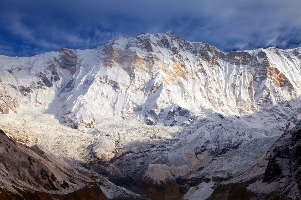 Morning view of Mt. Annapurna from Annapurna Base Camp