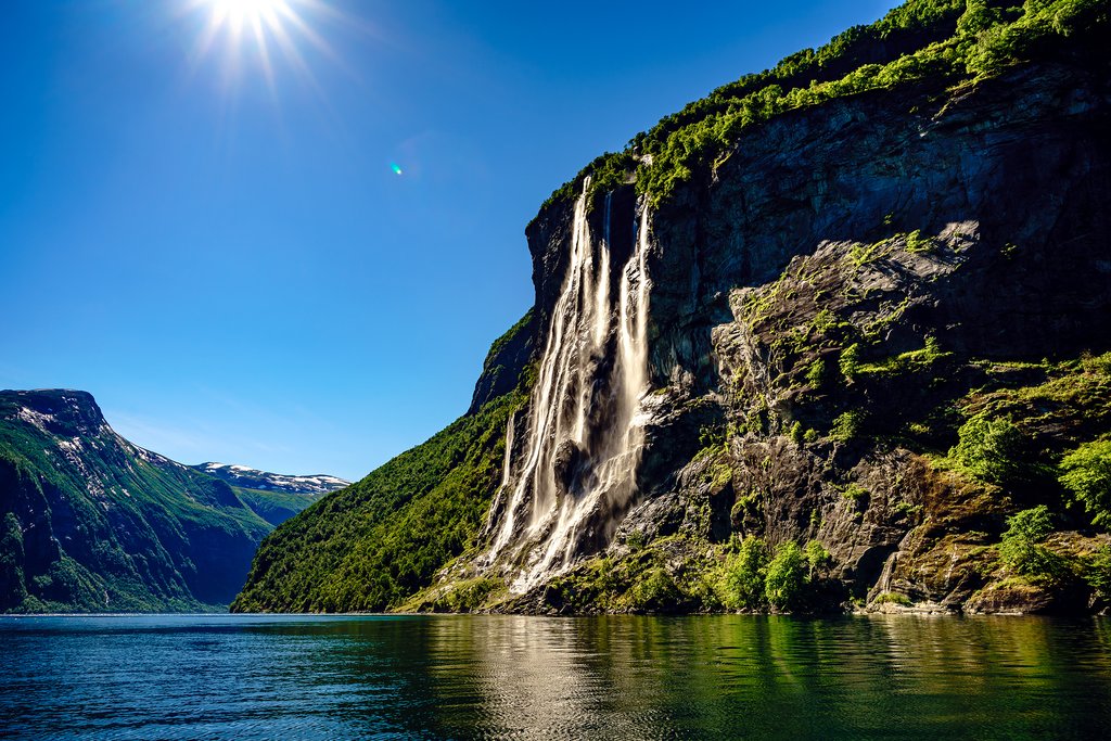 Waterfalls along the Geirangerfjord