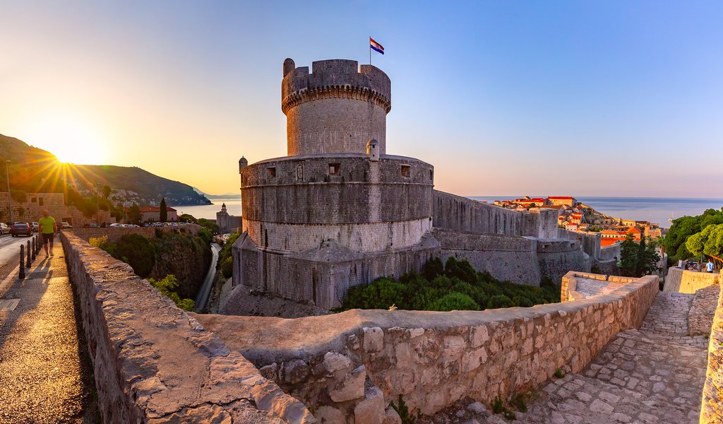 Dubrovnik Walls at Sunset