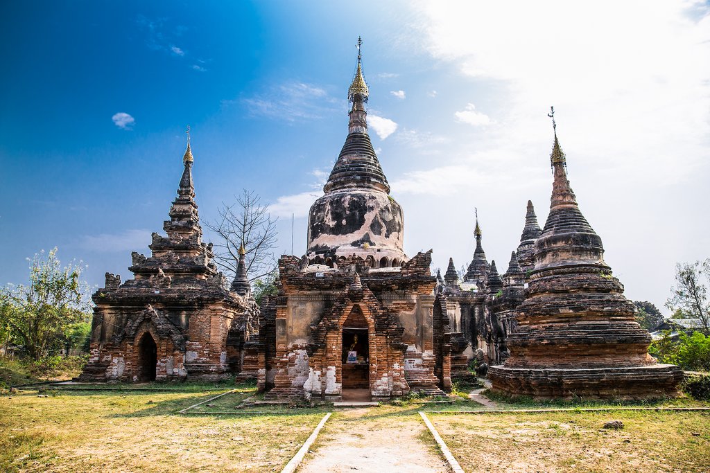 Historic monuments in Ava, one of Myanmar's former royal capitals