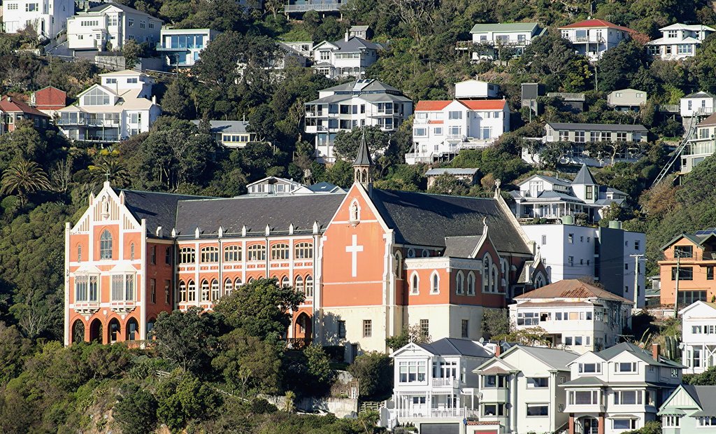 New Zealand - Wellington The iconic Landmark architecture of Saint Gerards Catholic Church and Monastery of Mount Victoria