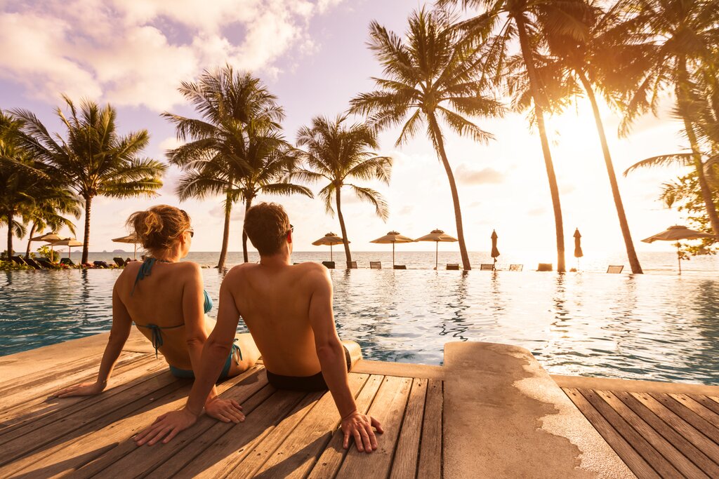 Enjoy pool sunsets and beach vibes