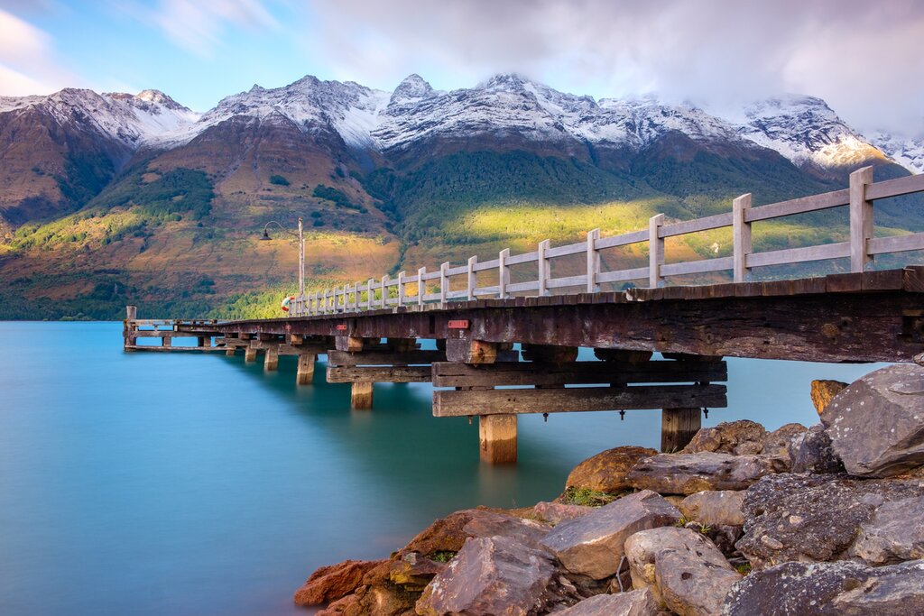 The Glenorchy wharf pier on New Zealand's South Island