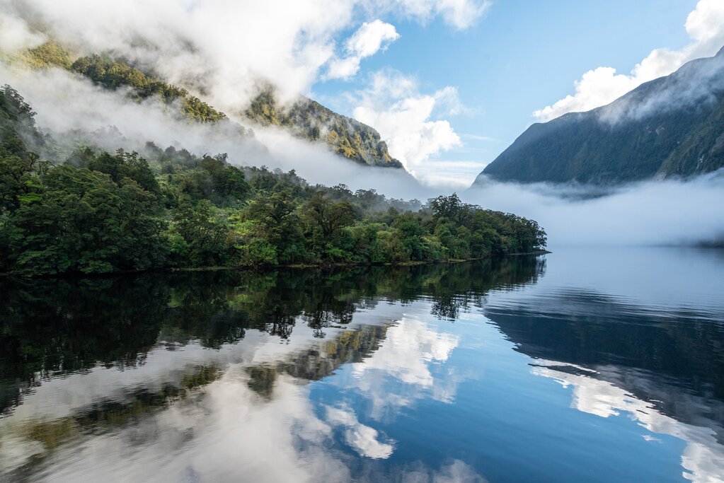 Tranquil landscape at Doubtful Sound, South Island of New Zealand