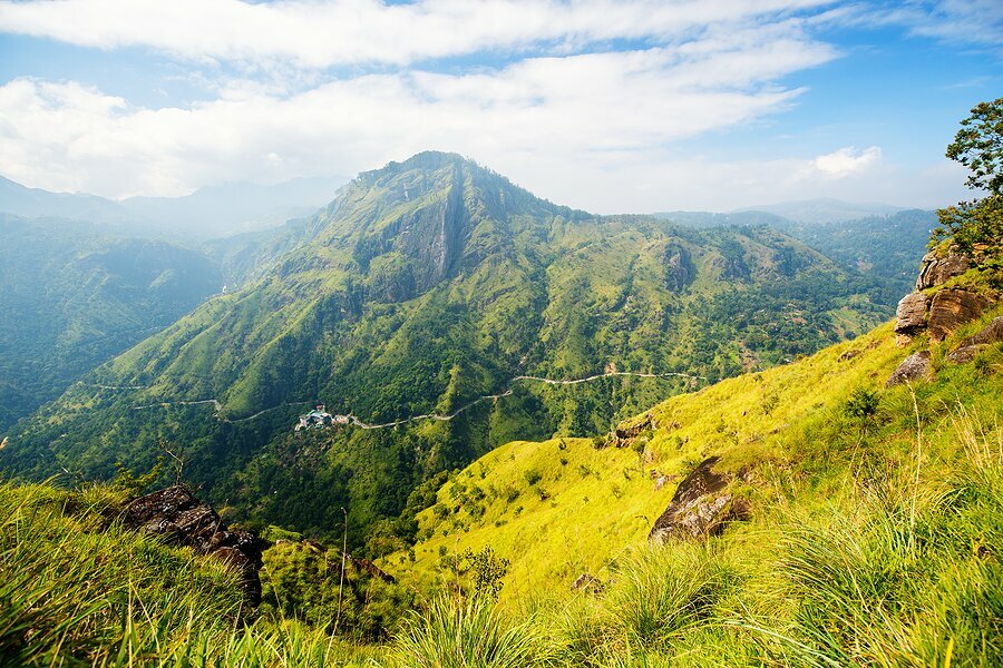 Views across the lush mountains and tea fields of Ella