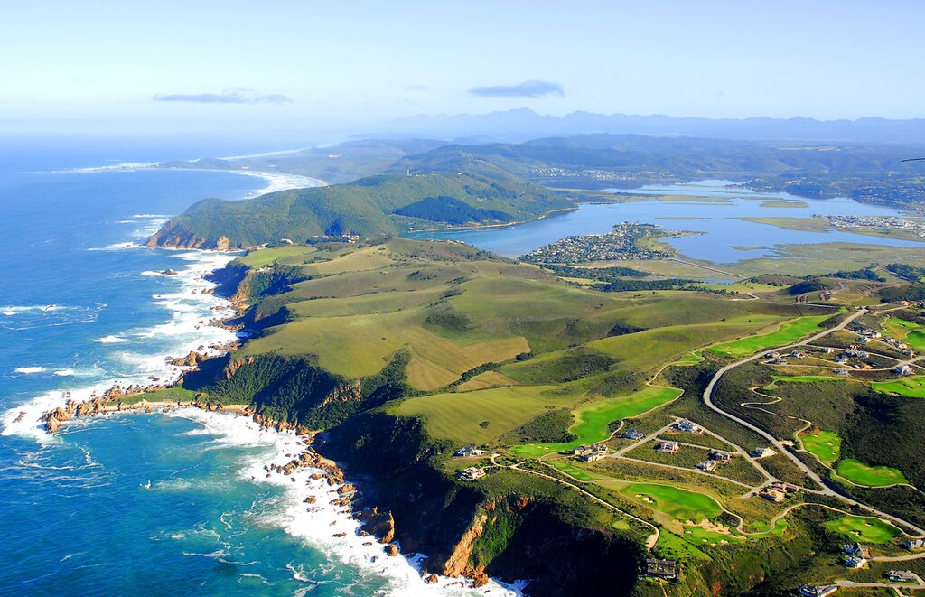 View over coastal Knysna and the scenic Garden Route, South Africa