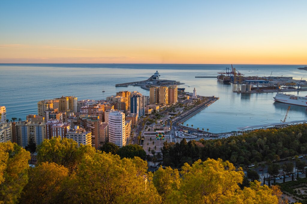 Aeriel view of Malaga port