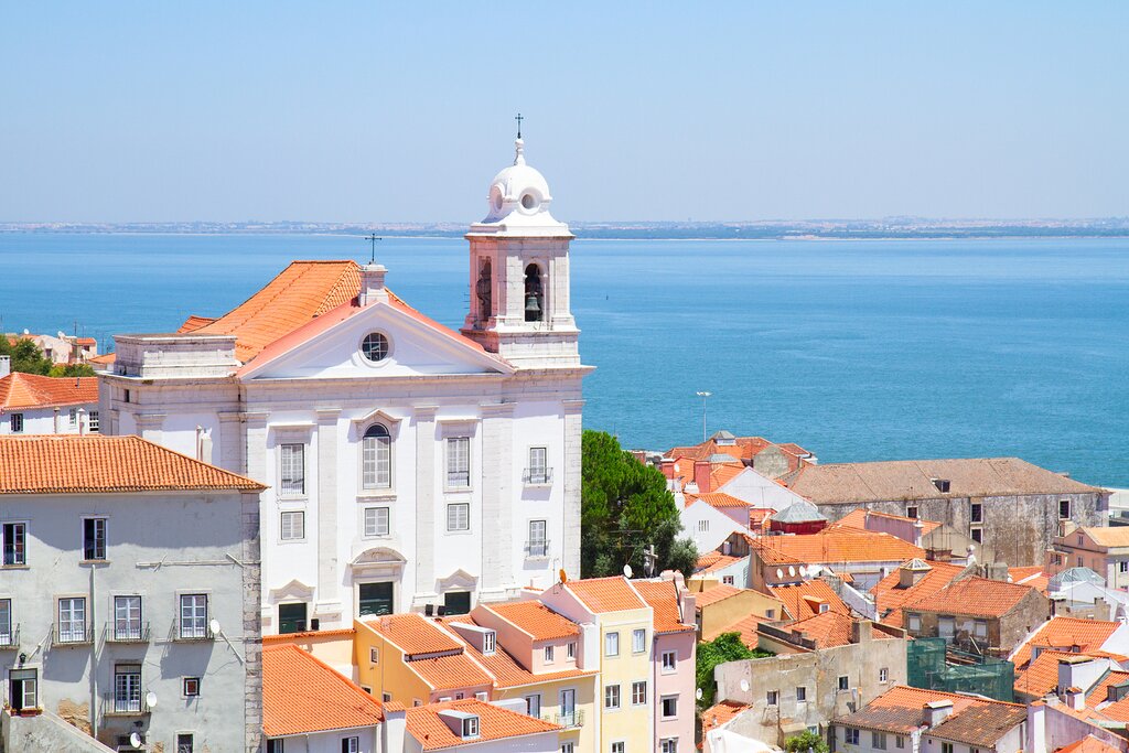 View of rooftops in Lisbon