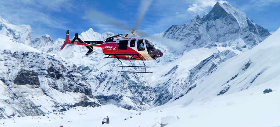 Take a 30-minute helicopter tour through the Everest Region