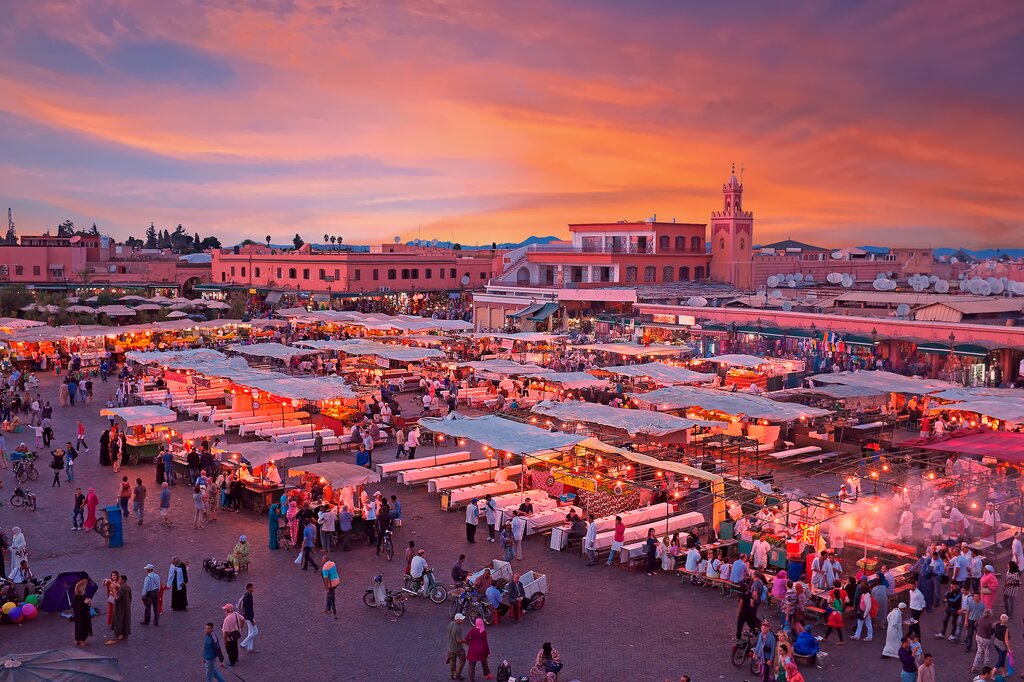 The stunning Djeema El Fna in Marrakesh