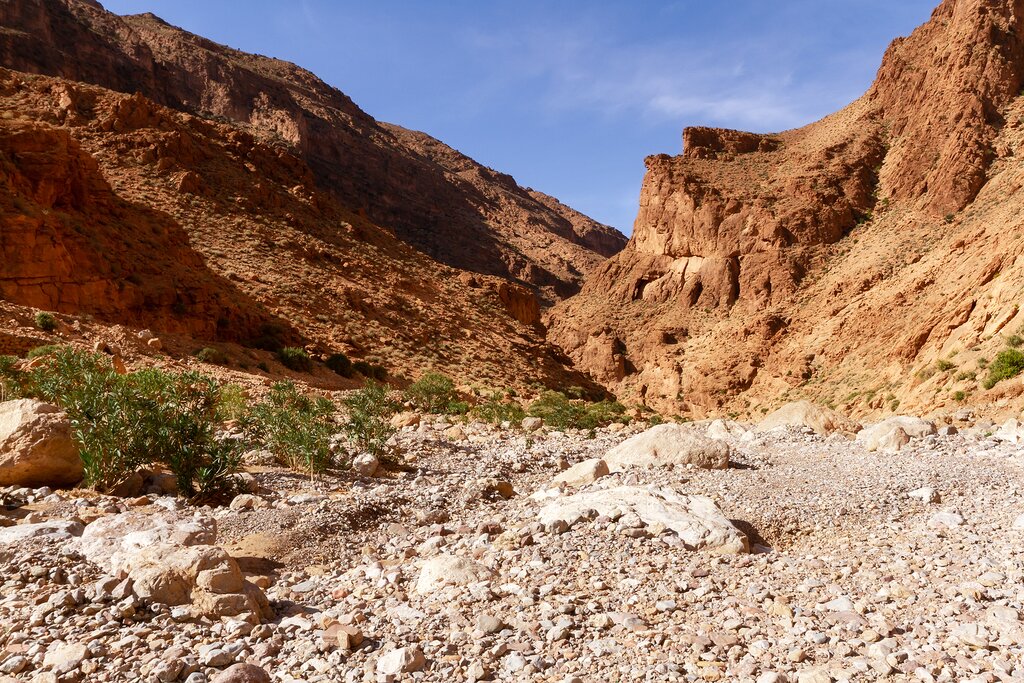 Rocky red slopes of Todra gorge