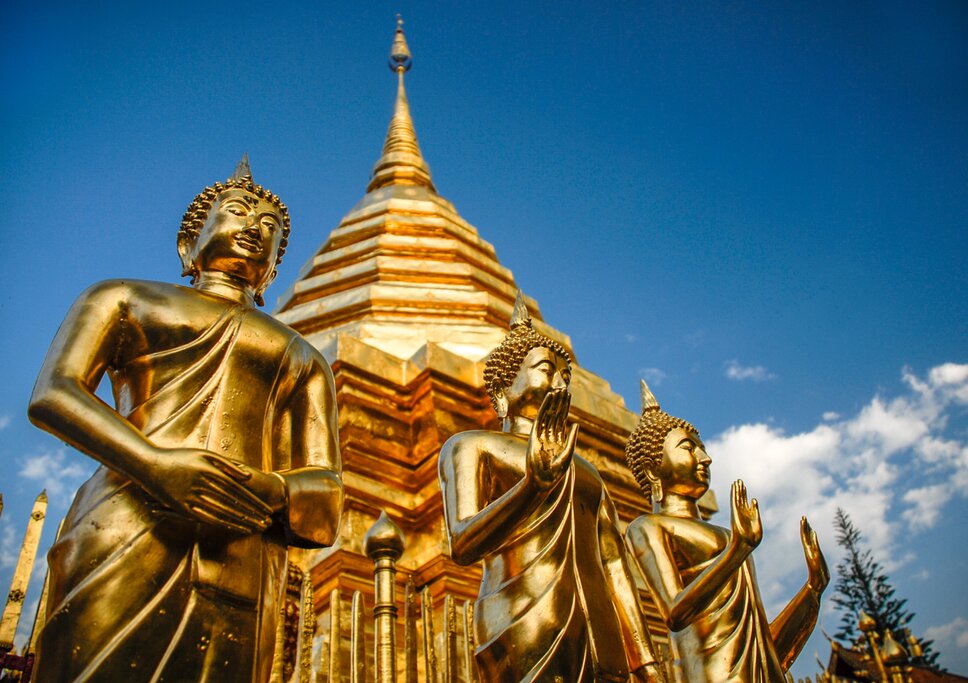 Visit the sacred Doi Suthep Temple at sunset