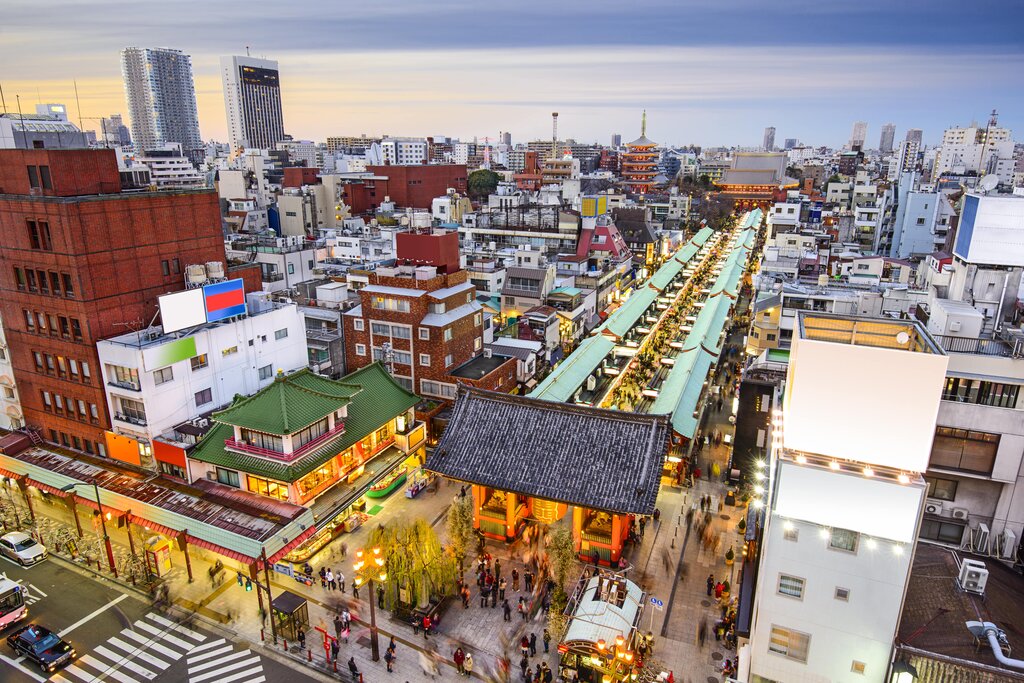 The Asakusa district of Tokyo
