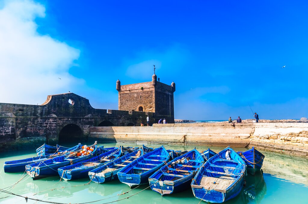Fishing boats in Essaouira wharf