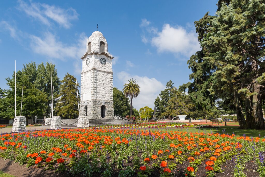 War Memorial and Clock Tower at Seymour Square in Blenheim