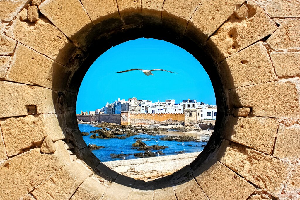 Boats in the waters of Essaouira