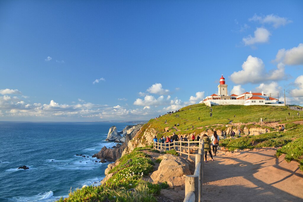 Cabo da Roca cape in Portugal, most western point of continental Europe.