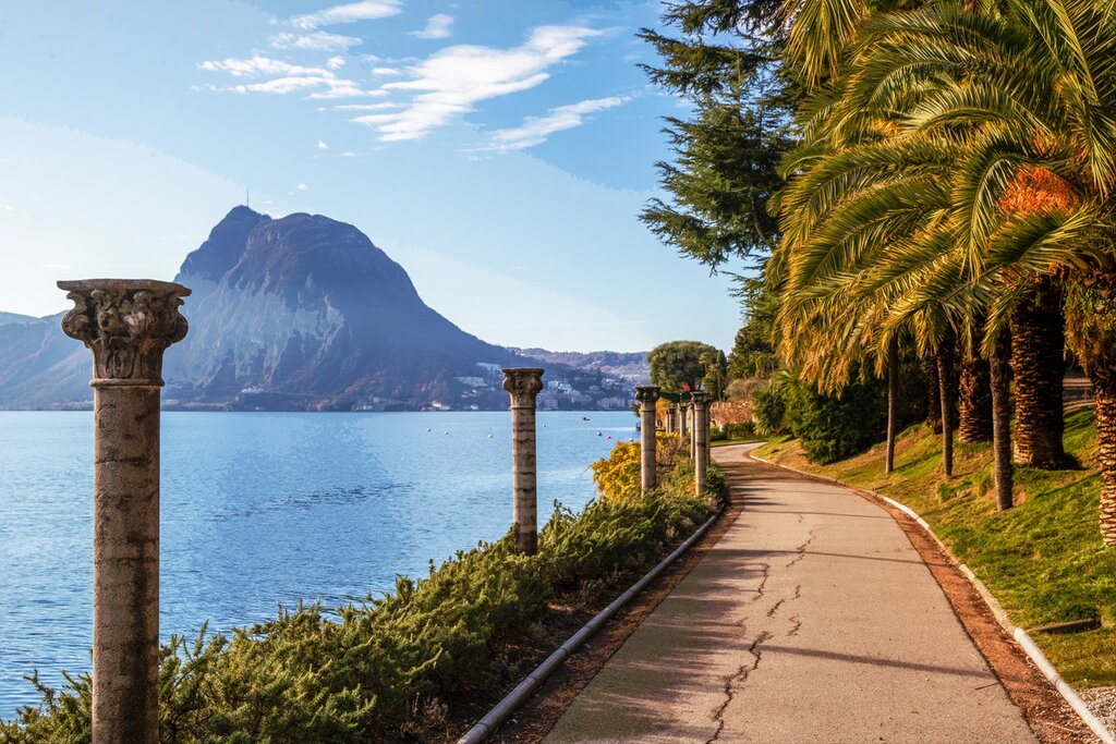 Discover the beauty of Switzerland's southern lakes region, then hop over to northern Italy