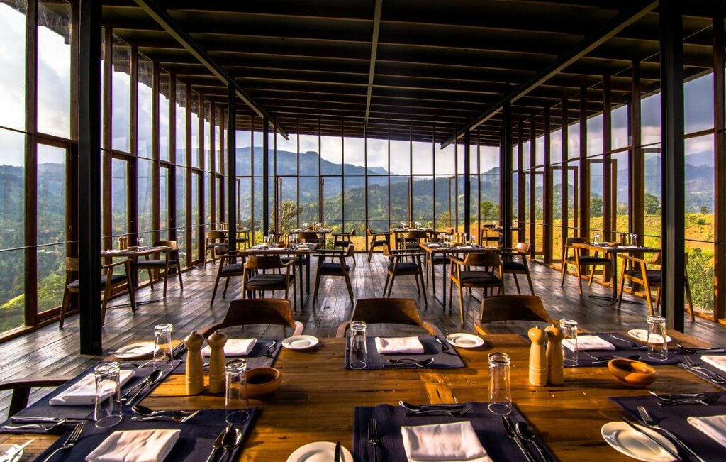 Check-in at the lovely resort surrounded by mountains and lush tea hills