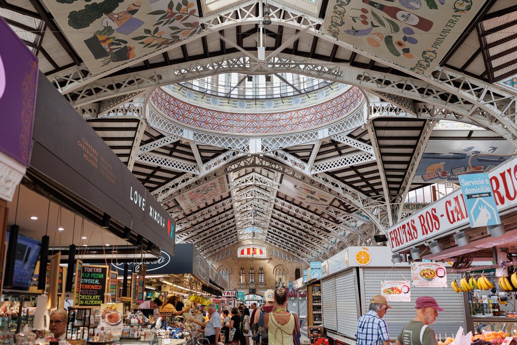 Mercado Central, the principal Food Market in Valencia, Spain.
