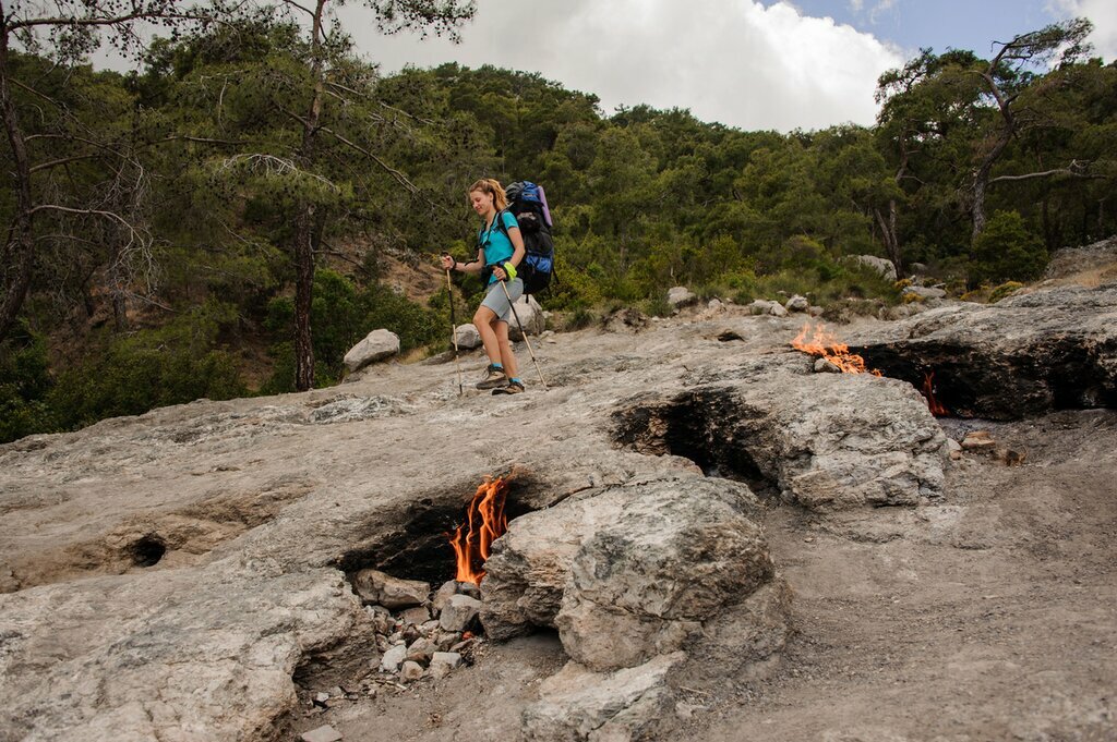 Hike to the eternal flames of Yanartaş or "Chimera Mountain"