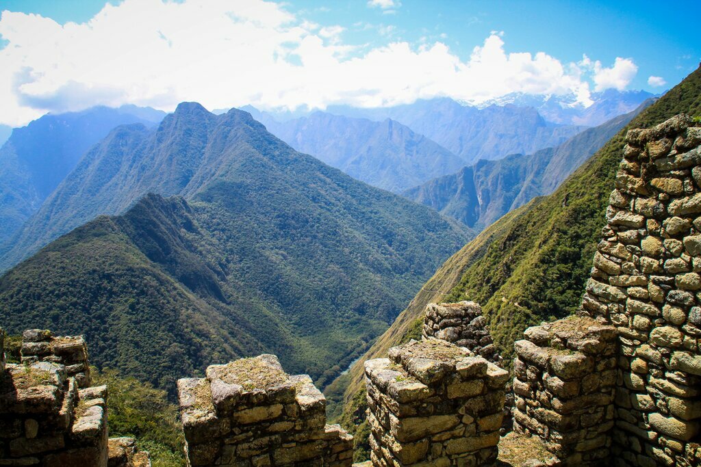 The Inca ruins of Winay Wayna along the Inca Trail to Machu Picchu