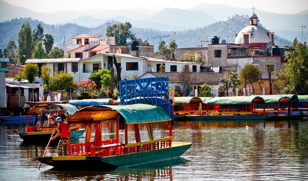 Traditional boats in Xochimilco