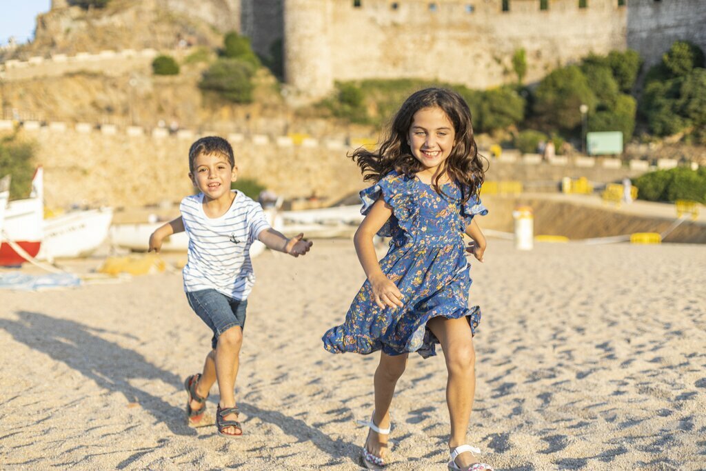 Children running in Morocco