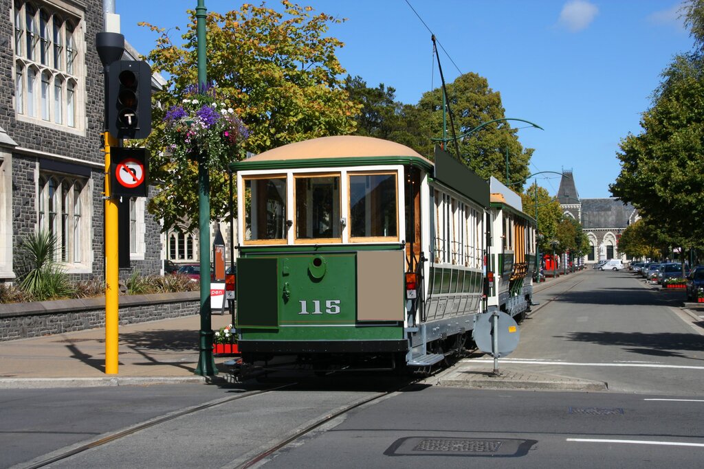A historic tram in Christchurch