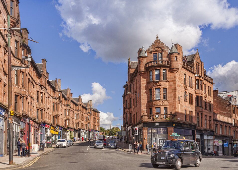 Red sandstone tenements in the east end of Glasgow