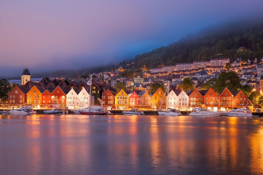 The historic Bryggen district in Bergen