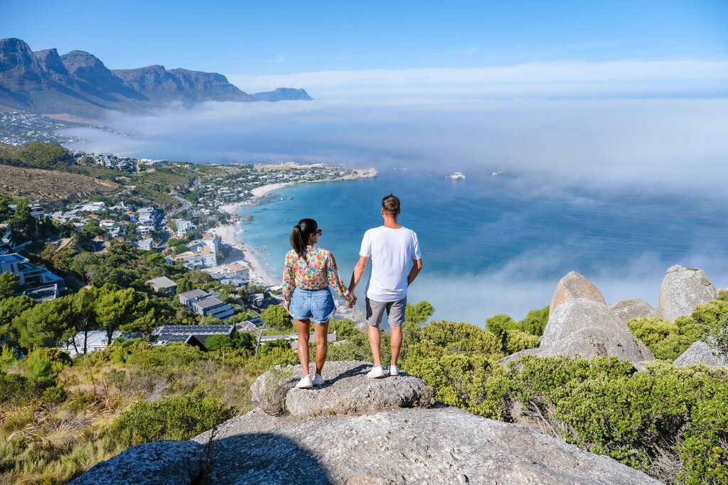 View from The Rock viewpoint in Cape Town over Camps Bay