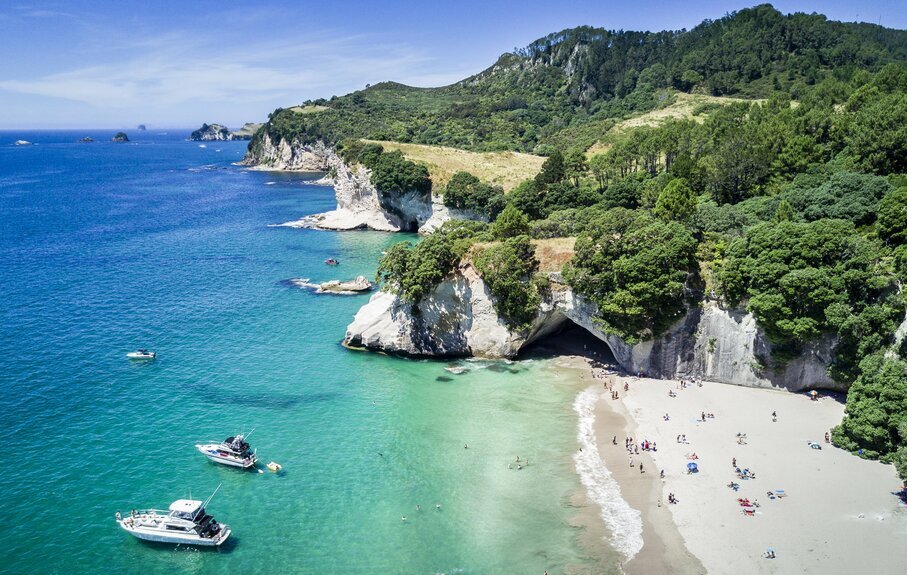 Aerial view of the Coromandel Peninsula
