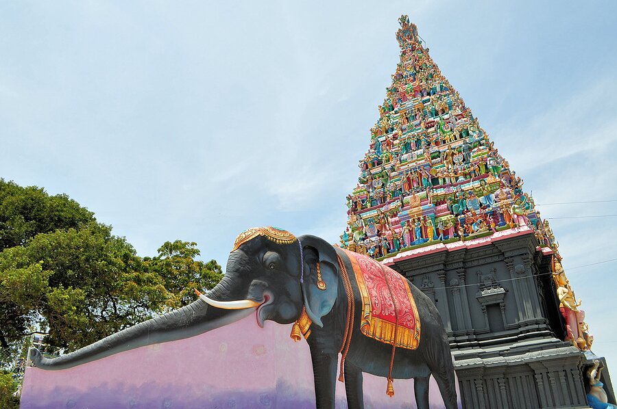 The colorful Hindu Temple of Nagapooshani Amman Kovil