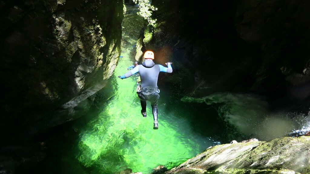 Canyoning into Lake Wānaka