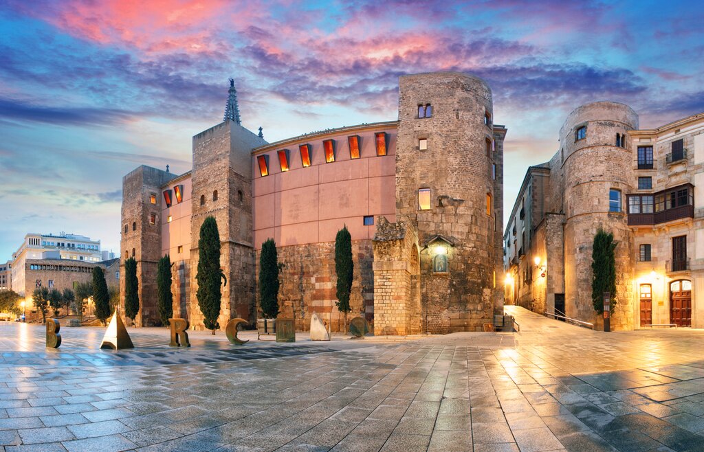 Explore Barcelona's Gothic Quarter after sundown for great photo opportunities