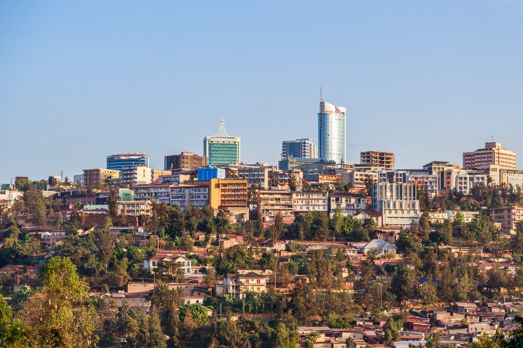 Panoramic view at the city bussiness district of Kigali, Rwanda