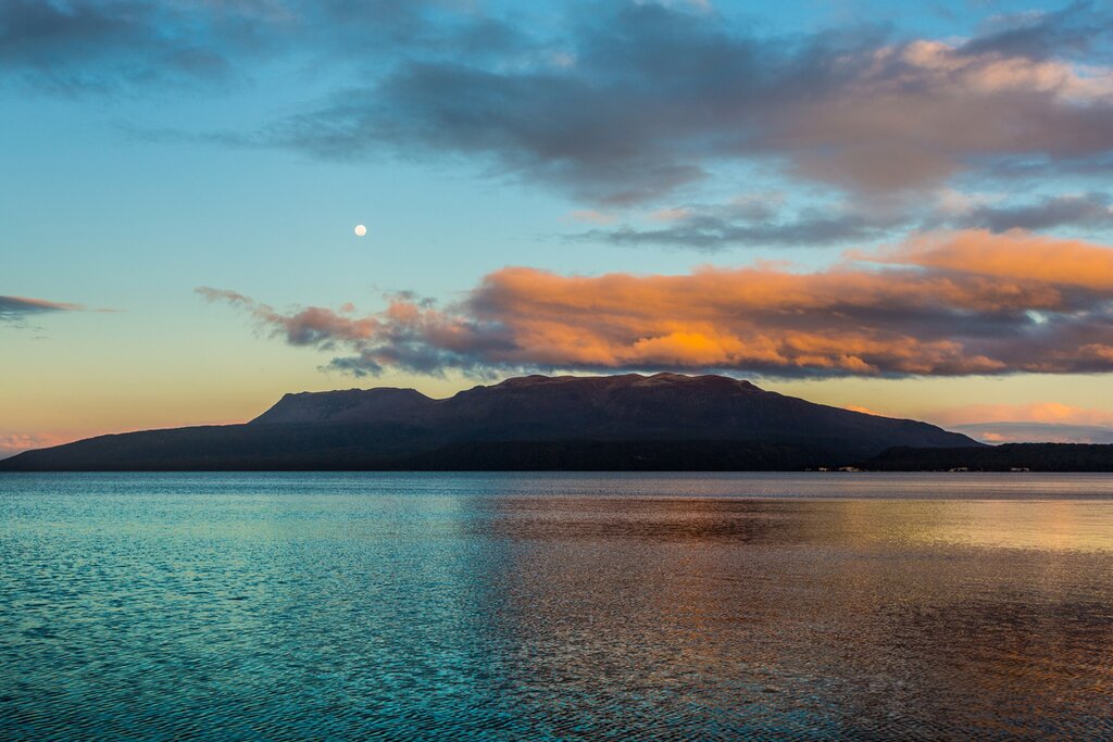 Mount Tarawera at sunset