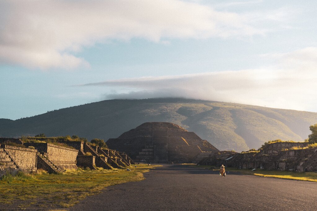 Biking in Teotihuacán