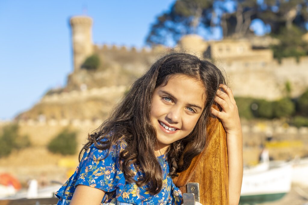 Two girls on holiday in Spain