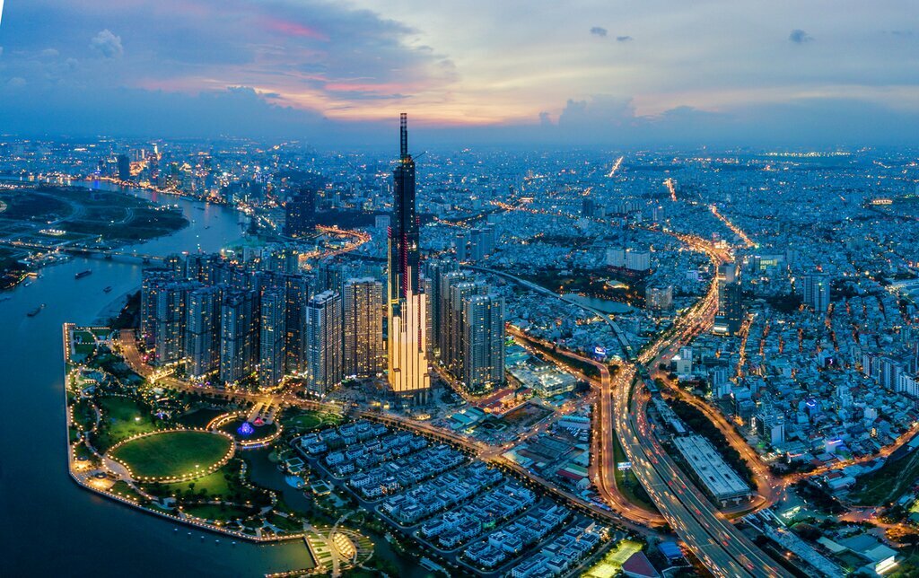 Ho Chi Minh skyline at night