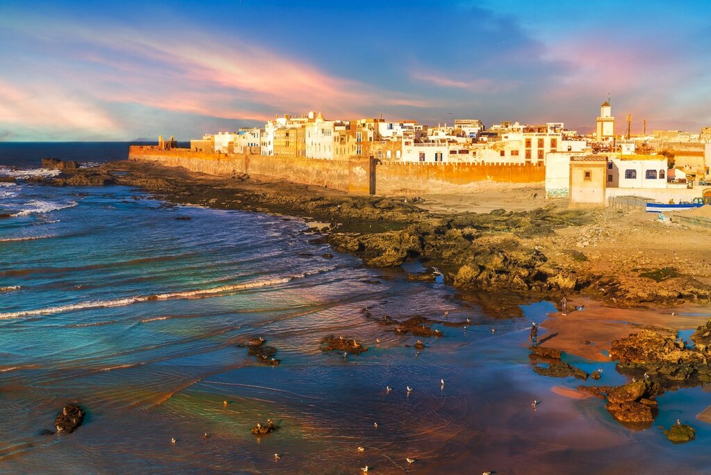 Sunset over the historic coastal town of Essaouira