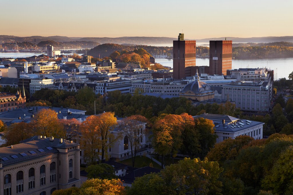 Oslo City Hall in central Oslo Norway