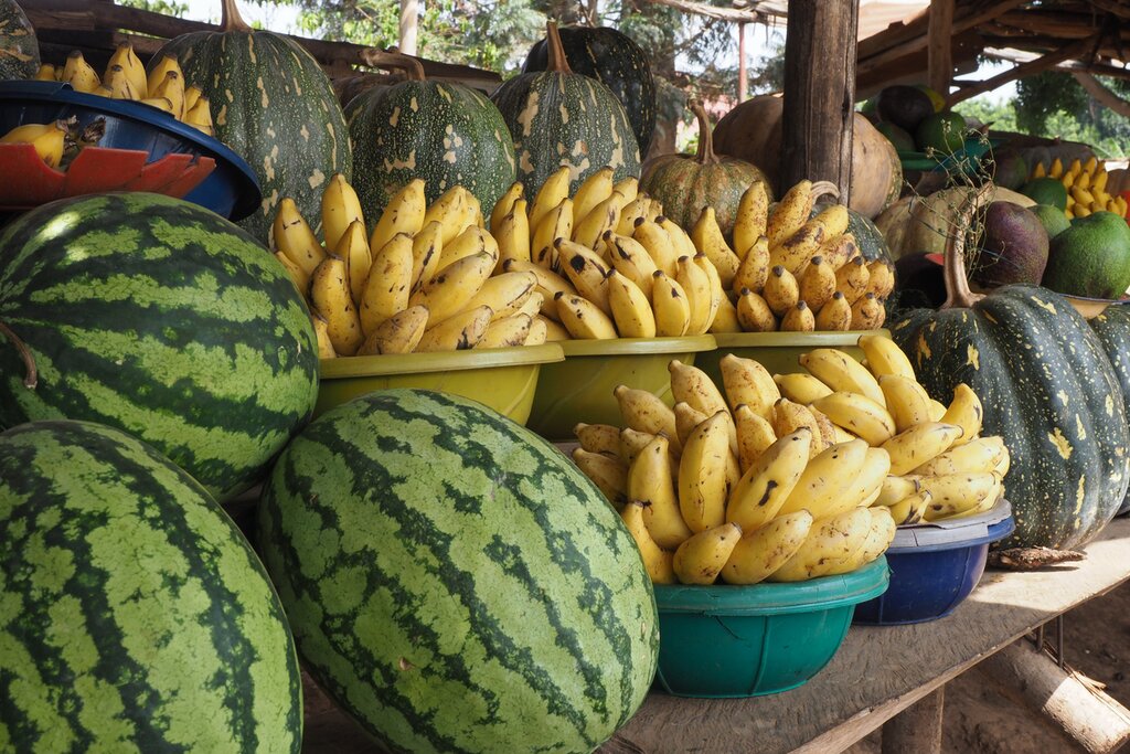 Get a feel for local life in the fruit and vegetable markets of Uganda