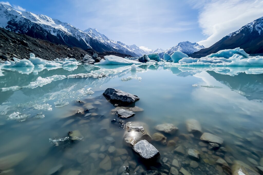 Tasman glacier in Mt Cook NP