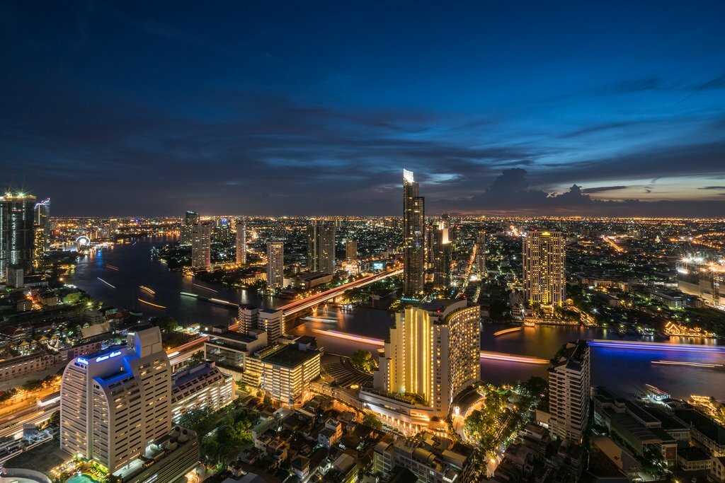 night scene of Bangkok's city ligths