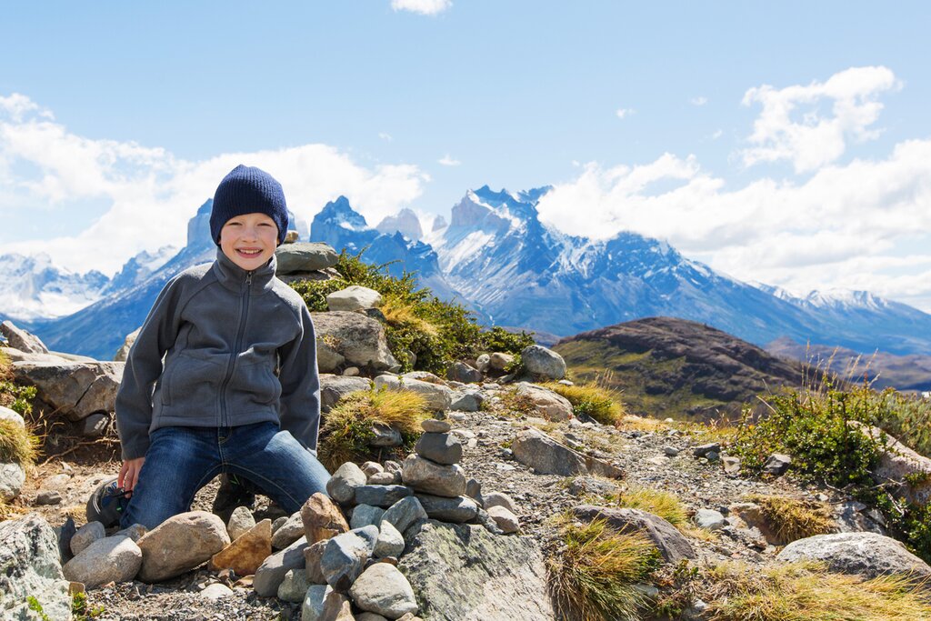 Boy in Torres del Paine National Park