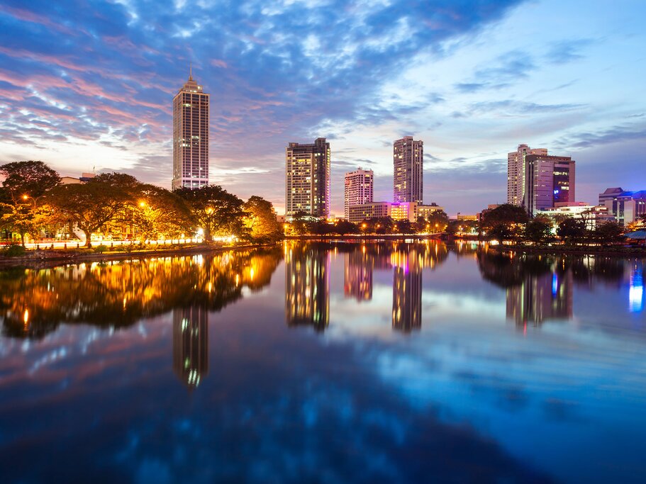Sunset over Colombo's glittering waterfront